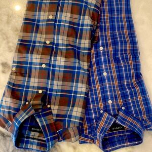 Orvis Button-down, long sleeve plaid shirts.